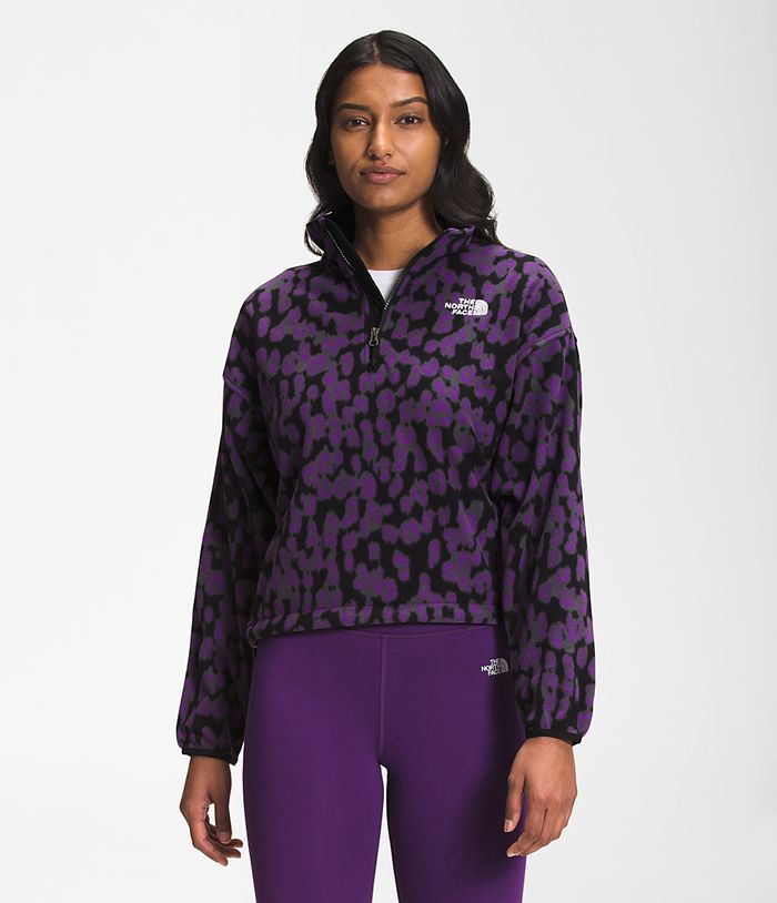 The North Face Pullover Dames Printed Tka Kataka ¼ Rits Fleece INGA37520 - Paars/Leopard